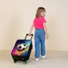 Neon - Voetbal - Kleurrijk Kinderkoffer - Zwart klein -sfeer1