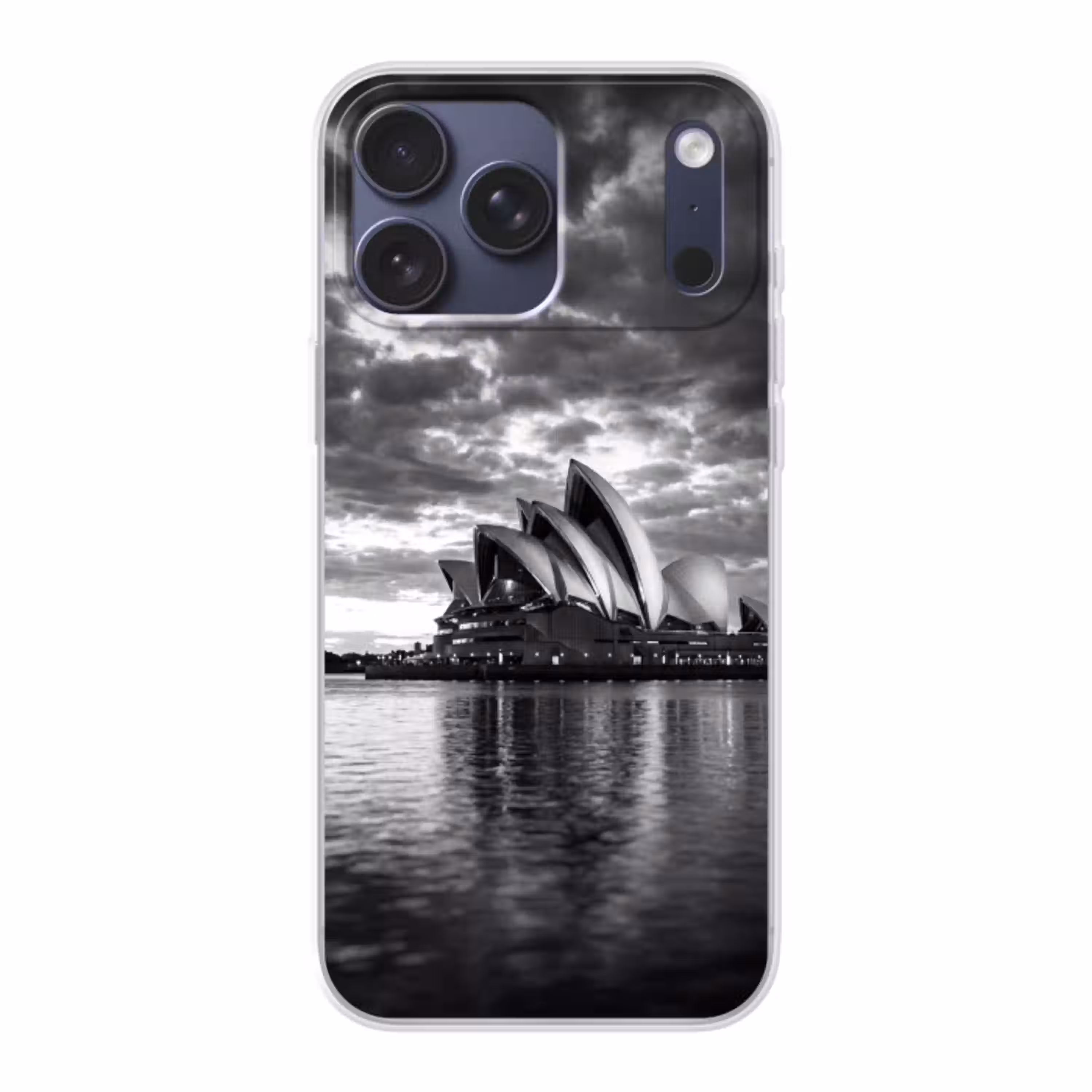 Architectuur - Water - Stad - Modern - Zwart-wit Telefoonhoesje iPhone 17 Pro Max klein -3d