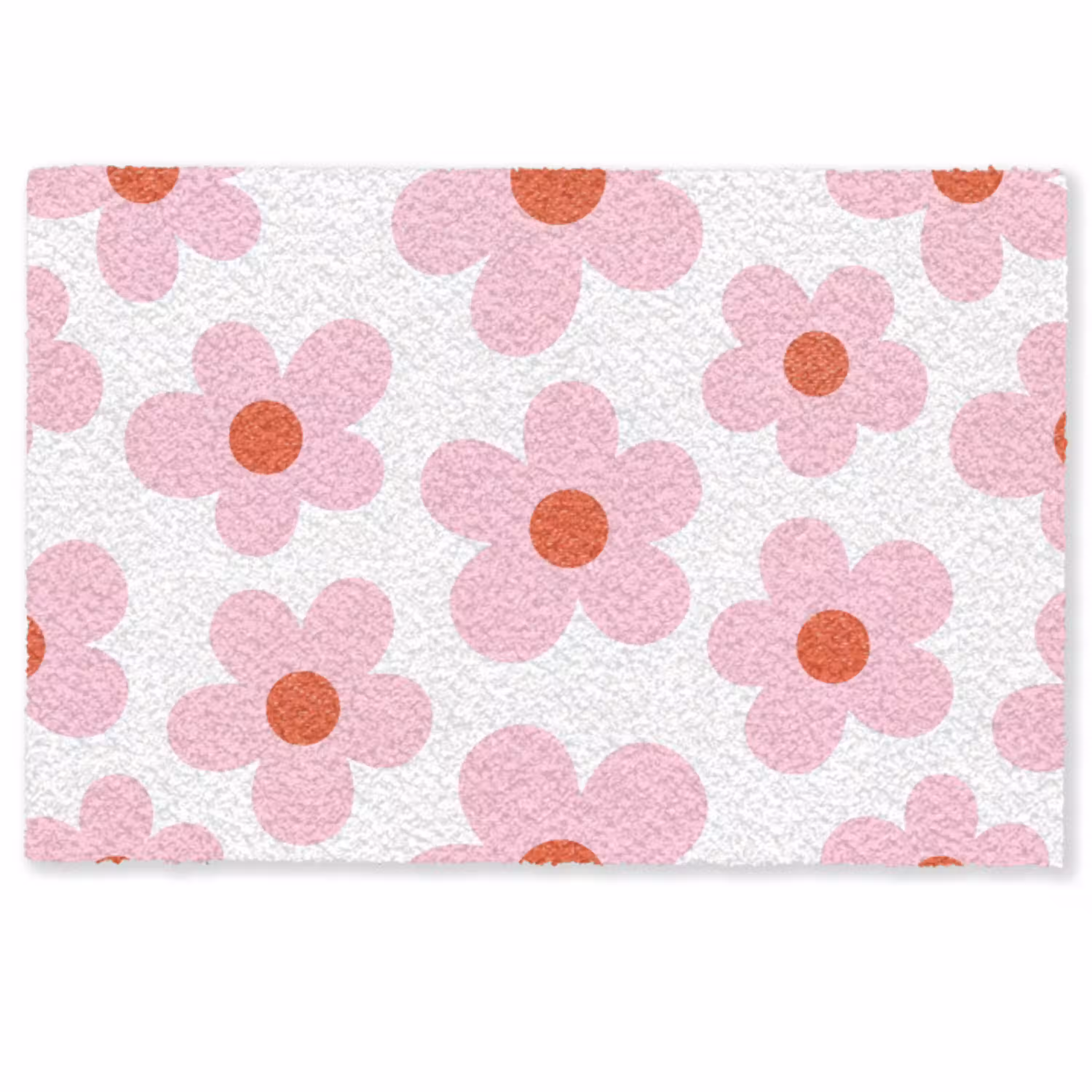 Bloemen - Patroon - Modern - Roze - Wit Deurmat klein -zkaufland3d