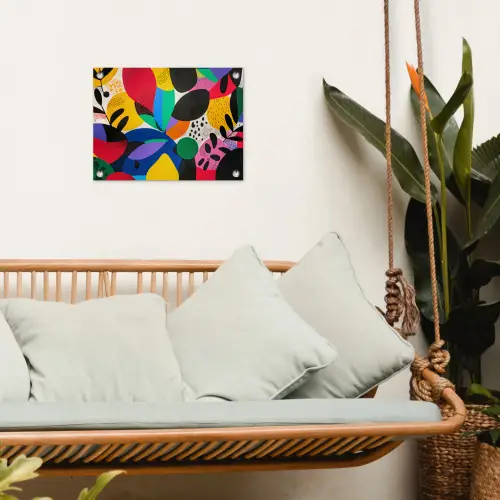 Vormen - Stippen - Kleurrijk tuinposter los doek klein -sfeer7