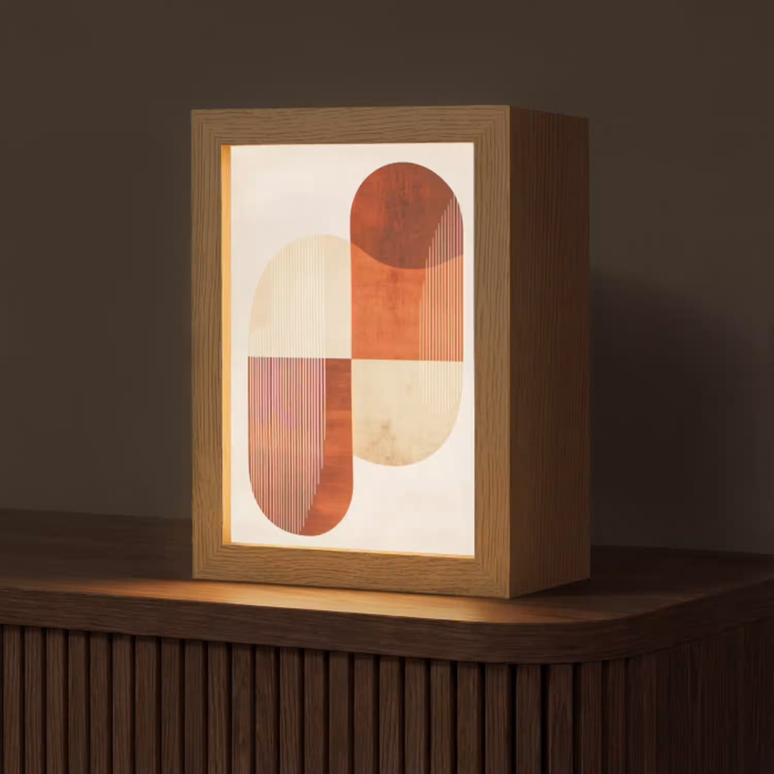 Bogen - Beige - Vormen Light Box met kabel (Tafellamp) klein -z3d_website