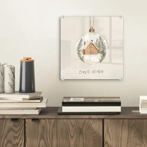 Quote - Winter - Kerst - Beige - Kerstbal plexiglas 5mm klein -sfeer1