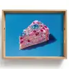 Taart - Edelstenen - Glitters - Roze Dienblad Rechthoek middel -z3d_shopping