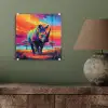 Neushoorn - Zonsondergang - Savanna - Kleurrijk plexiglas 5mm klein -sfeer3