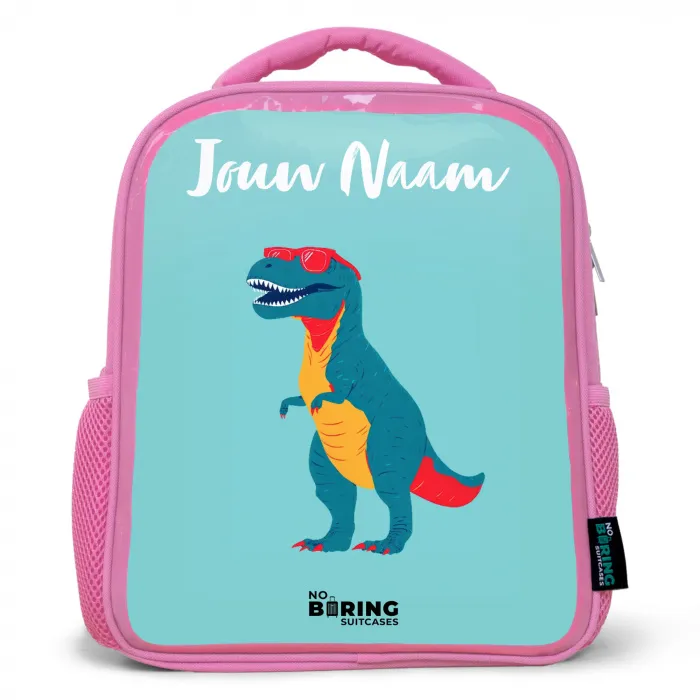 Dino - Dier - Zonnebril Kinderrugzak - Roze middel -3d