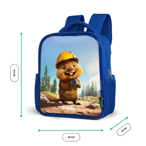 Billy Bouwhelm Kinderrugzak - Blauw middel -productfoto_formaten