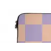 Schaakbord patroon - Paars - Roze - Blokjes laptophoes neopreen klein -detail