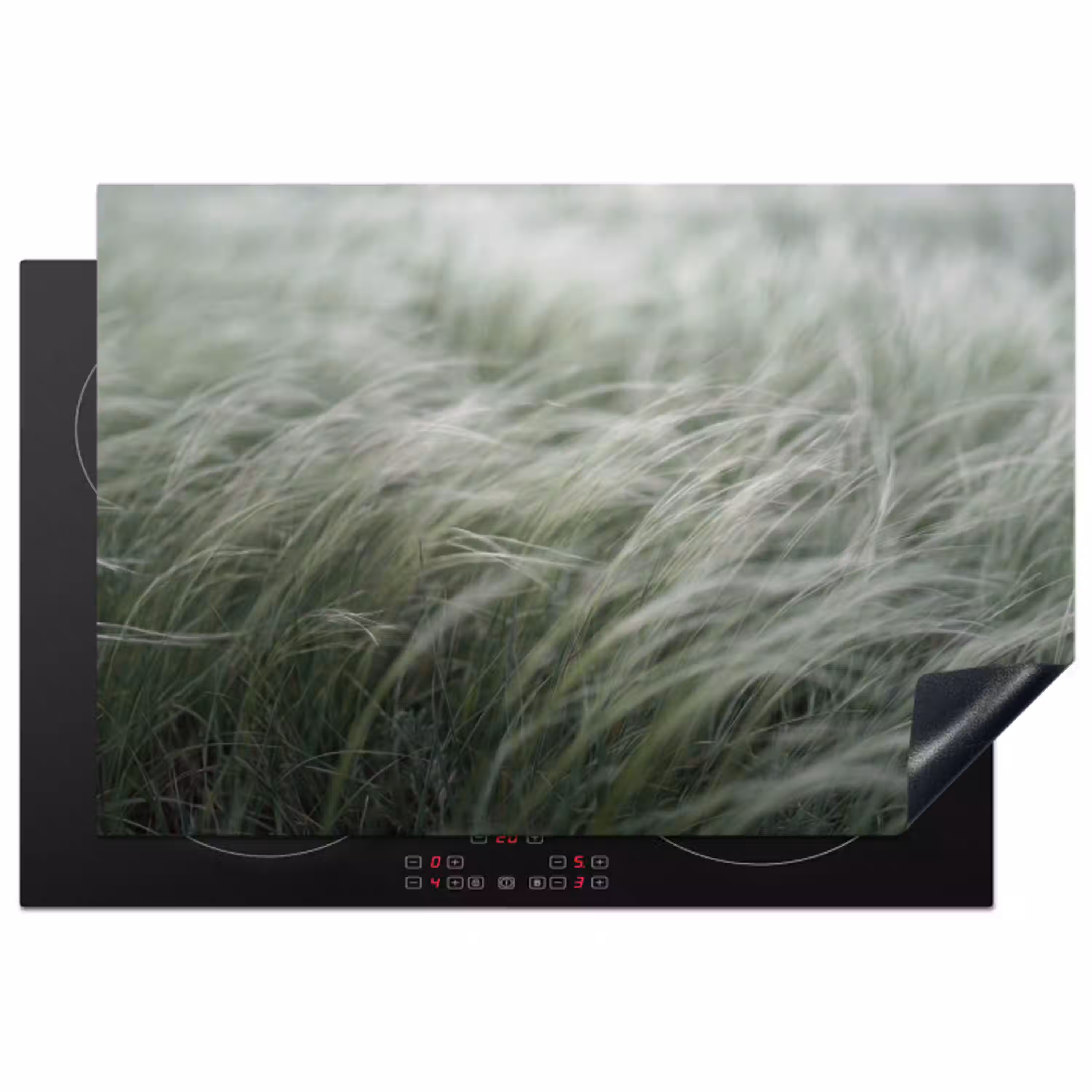 Gras - Wazig - Natuur - Groen - Zacht Inductie beschermer vinyl 3mm klein -3d
