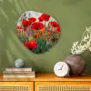 Klaproos - Bloemen - Rood - Paars - Weide Wandcirkel Organisch Forex 3mm klein -sfeer2