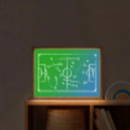 Voetbal - Tactiek - Spel - Groen - Blauw Light Box met batterij (Wandlamp kind) middel -sfeer1_kind