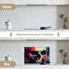 Schedel - Abstract - Rood - Blauw - Graffiti keuken achterwand spatscherm klein -voor_na_NL