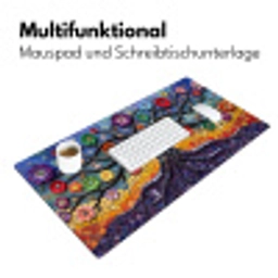 Levensboom - Mozaïek - Bloemen - Kleurrijk - Vrolijk Muismat XXL klein -ysfeer4_duits