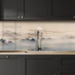 Japans - Landschap - Beige keuken achterwand 2 middel -sfeer1