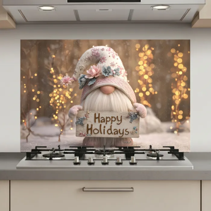 Kerst - Gnome - Bord - Kleurrijk keuken achterwand spatscherm klein -3d_website