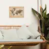 Wereldkaart - Beige - Bruin tuinposter los doek klein -sfeer7