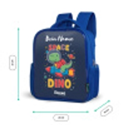 Dinosaurus - Groen - Raket - Sterrenhemel Kinderrugzak - Blauw middel -productfoto_formaten