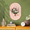 Margrieten - Boeket - Strikje - Roze Wandcirkel Ovaal Forex klein -sfeer2