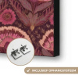 Antiek - Bloemen - Kleurrijk Textielframe zwart klein 947 -USP_ophangsysteemNL