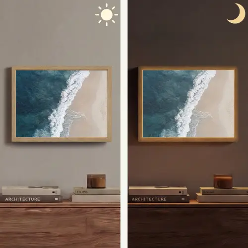 Strand - Zee - Golven Light Box met batterij (Wandlamp) middel -sfeer3