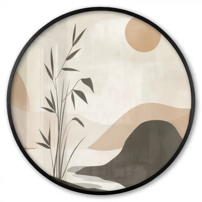 Photo Frame Round - Japandi - Landscape - Beige