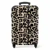 Dierenprint - Bruin - Panter NBS - Handbagage koffer - Unisex middel -productfoto_recht