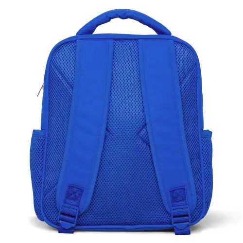 Kip - Rolschaatsen - Geel Kinderrugzak - Blauw middel -achterkant