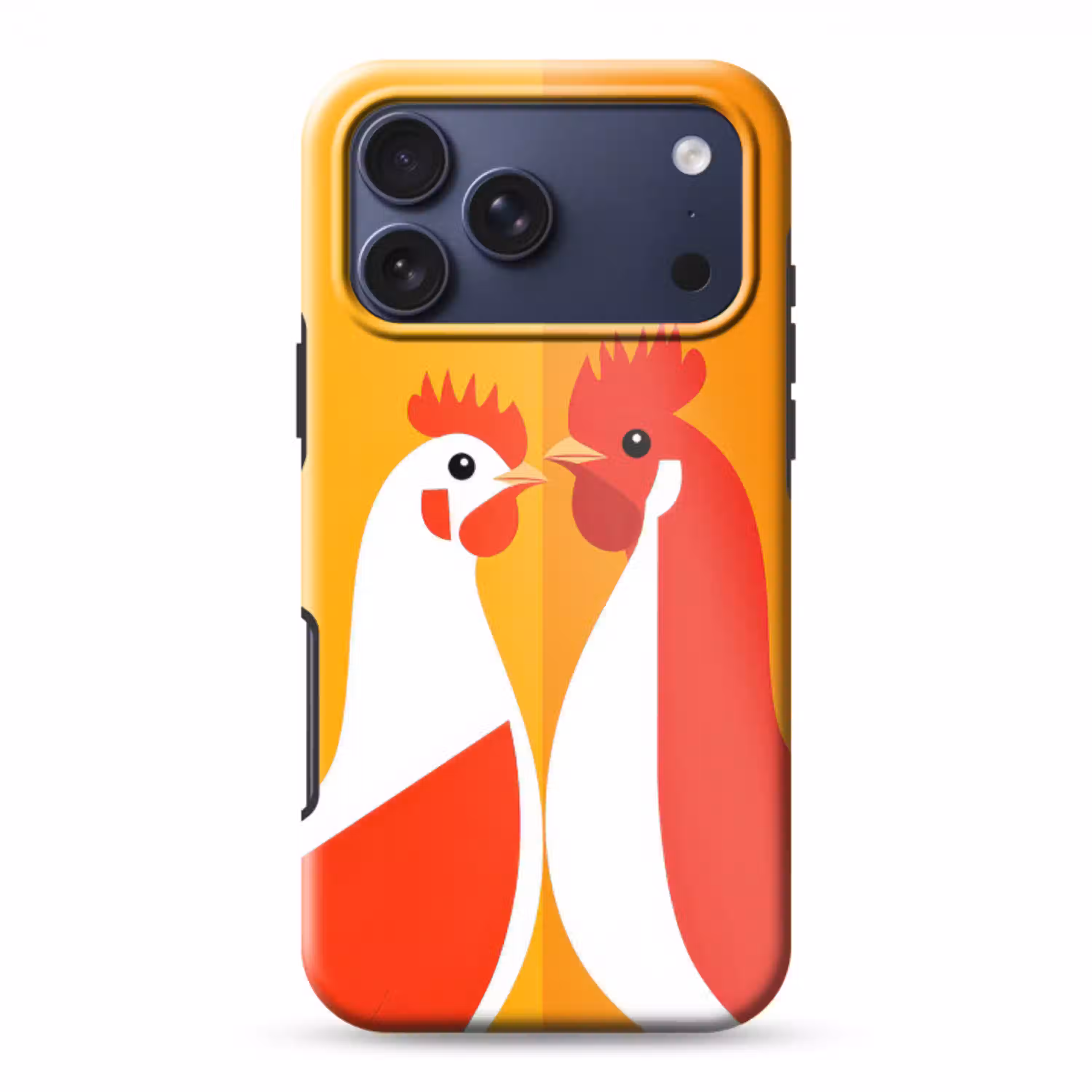 Kippen - Oranje - Vlakken Toughcase MagSafe Apple iPhone 17 Pro Max klein -3d
