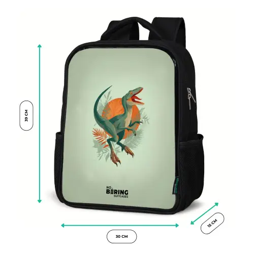 Dier - Dino - Natuur Rugzak - Zwart middel -productfoto_formaten