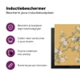 IJsvogels - Bloesem - Geel Inductie beschermer vinyl 3mm klein -zzzzzzz-cc-usp
