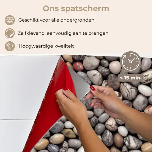 Marmer - Kleuren - Kiezels keuken achterwand spatscherm klein 900 -spatscherm_NL