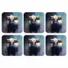Stier - Zwart - Abstract - Horens onderzetter kurk middel -3d