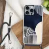 Donkerblauw - Abstract - Lijnen Hoesje iPhone 16 Pro Max met koord klein -sfeer4
