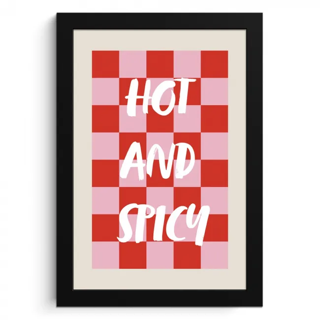 Hot - Spicy - Geruit - Rood KitchenYeah - Keuken - Fotolijst klein -3d