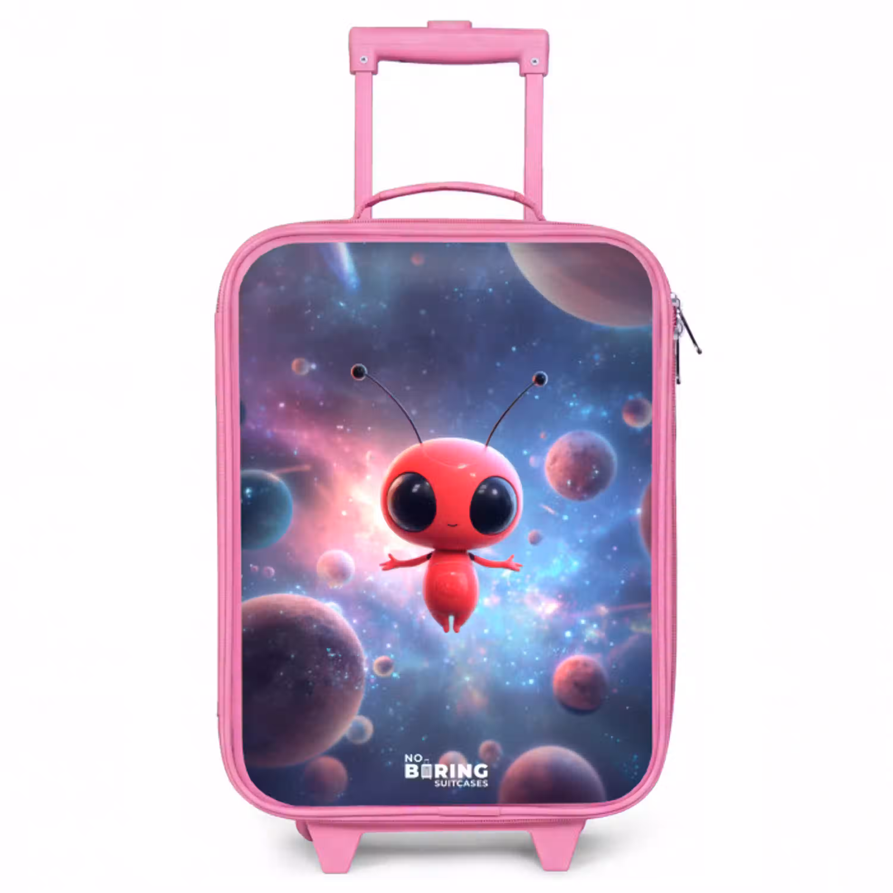 Rood Ruimtewezen in Kosmische Dans Kinderkoffer - Roze klein -3d