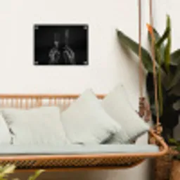 Bestek - Zwart - Wit tuinposter los doek klein -sfeer7