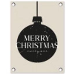 Kerstballen - Japandi - Christmas - Zwarte kerstballen tuinposter los doek klein -3d