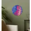 Tijger - Roze - Bladeren - Jungle Wandcirkel plexiglas klein -sfeer3