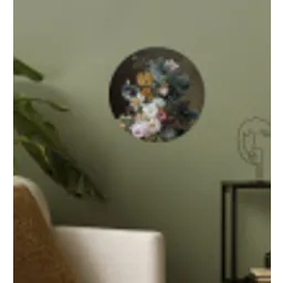 Stilleven met bloemen - Schilderij van Eelke Jelles Eelkema Wandcirkel behangsticker klein -sfeer2