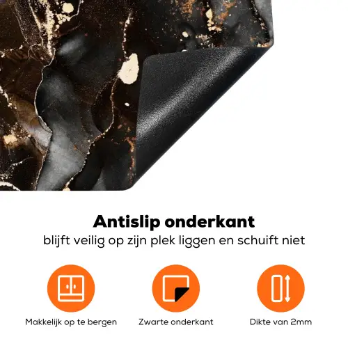 Aardse Marmeren Luxe Inductie beschermer vinyl 3mm klein -zzzzzzz-td-onderkant