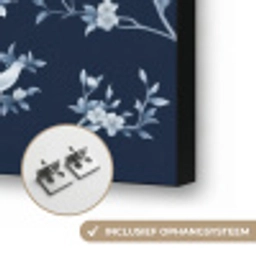 Grafisch - Bloesemtak - Blauw Textielframe zwart klein 947 -USP_ophangsysteemNL