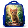 Kees kitten Kinderrugzak - Blauw middel -3d