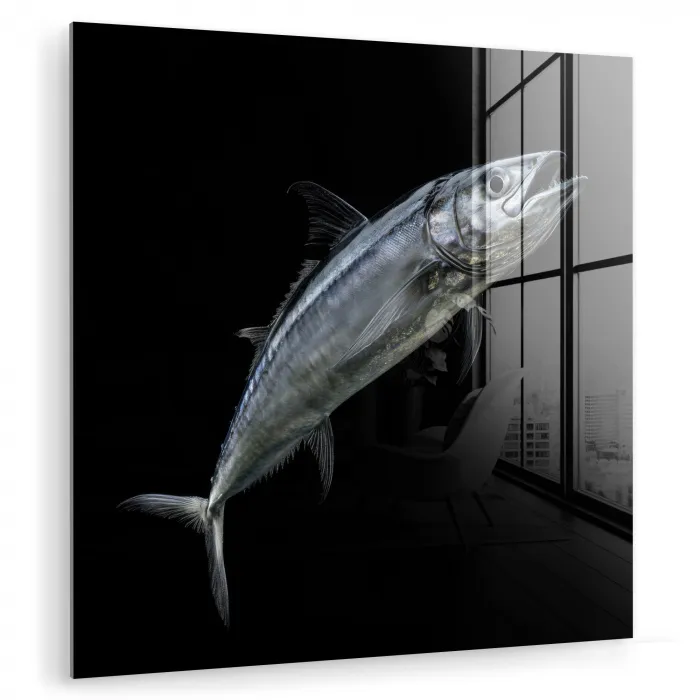 Makreel - Vis - Zwart plexiglas 5mm klein -zzzproduct_nieuw