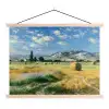 Landschap - Strobalen - Bergen - Wolken textielposter latten blank klein -3d