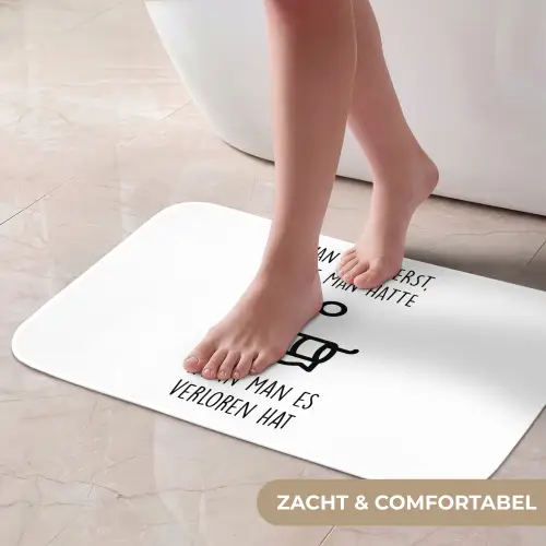 Quotes - Wit - WC papier - Humor Badmat klein -USP_ZachtNL