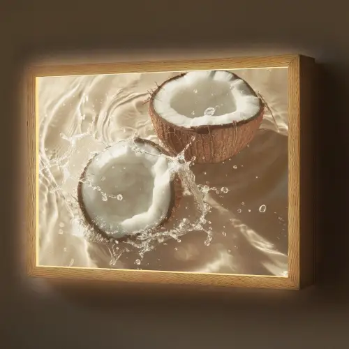 Kokosnoot - Water - Beige - Spetters Light Box met batterij (Wandlamp) middel -z3d_website