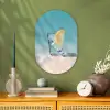 Glas - ijsblokjes - Citroen Wandcirkel Ovaal Forex klein -sfeer2