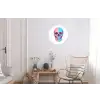 Schedel - Grafisch - Roze - Verdeeld Wandcirkel aluminium klein -woonkamer