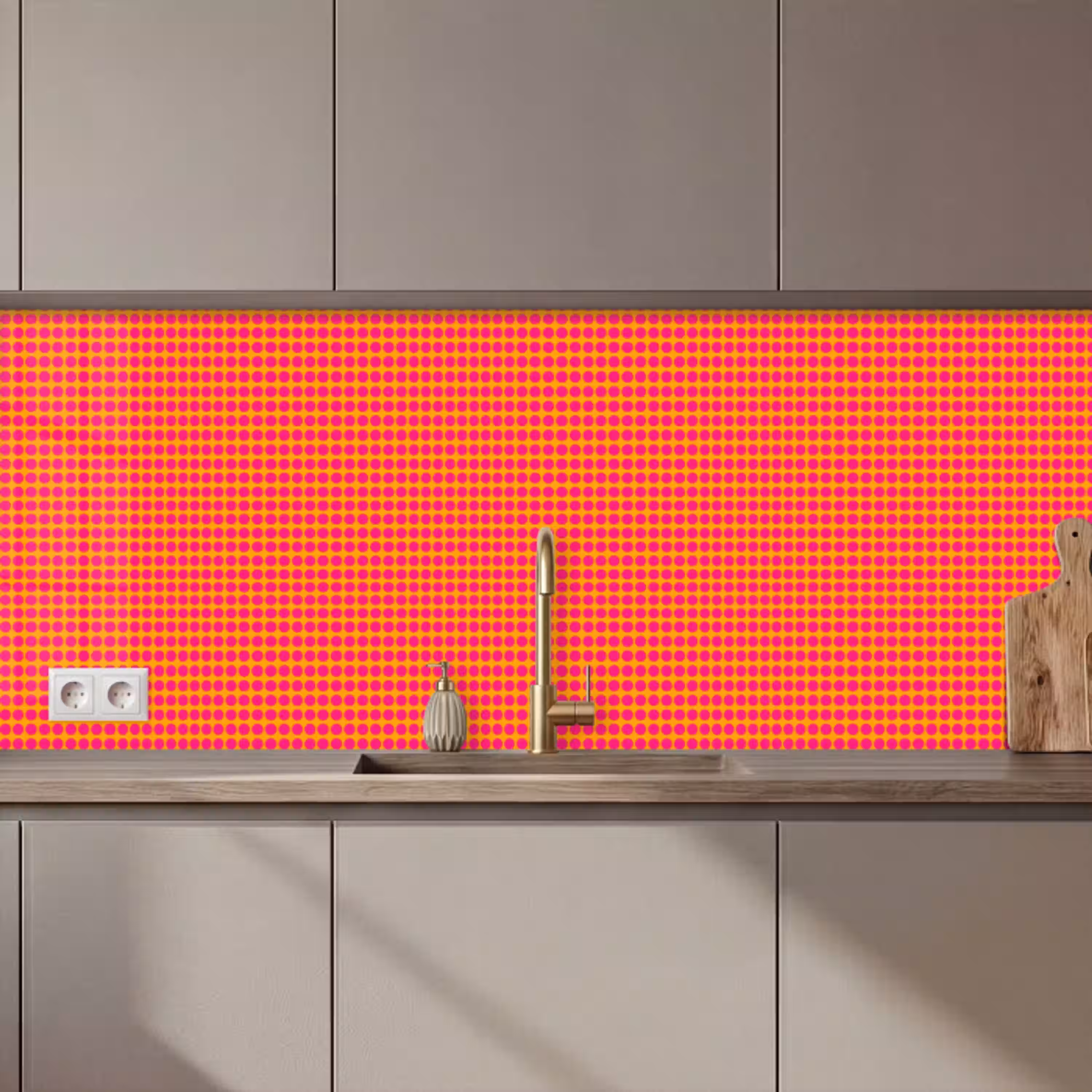 Modern - Stippen - Oranje keuken achterwand 2 middel 871 zz_3dshopping