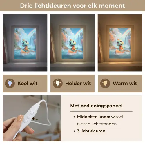Dino - Natuur - Waterval Light Box met kabel klein -USP_lichtkleurNL