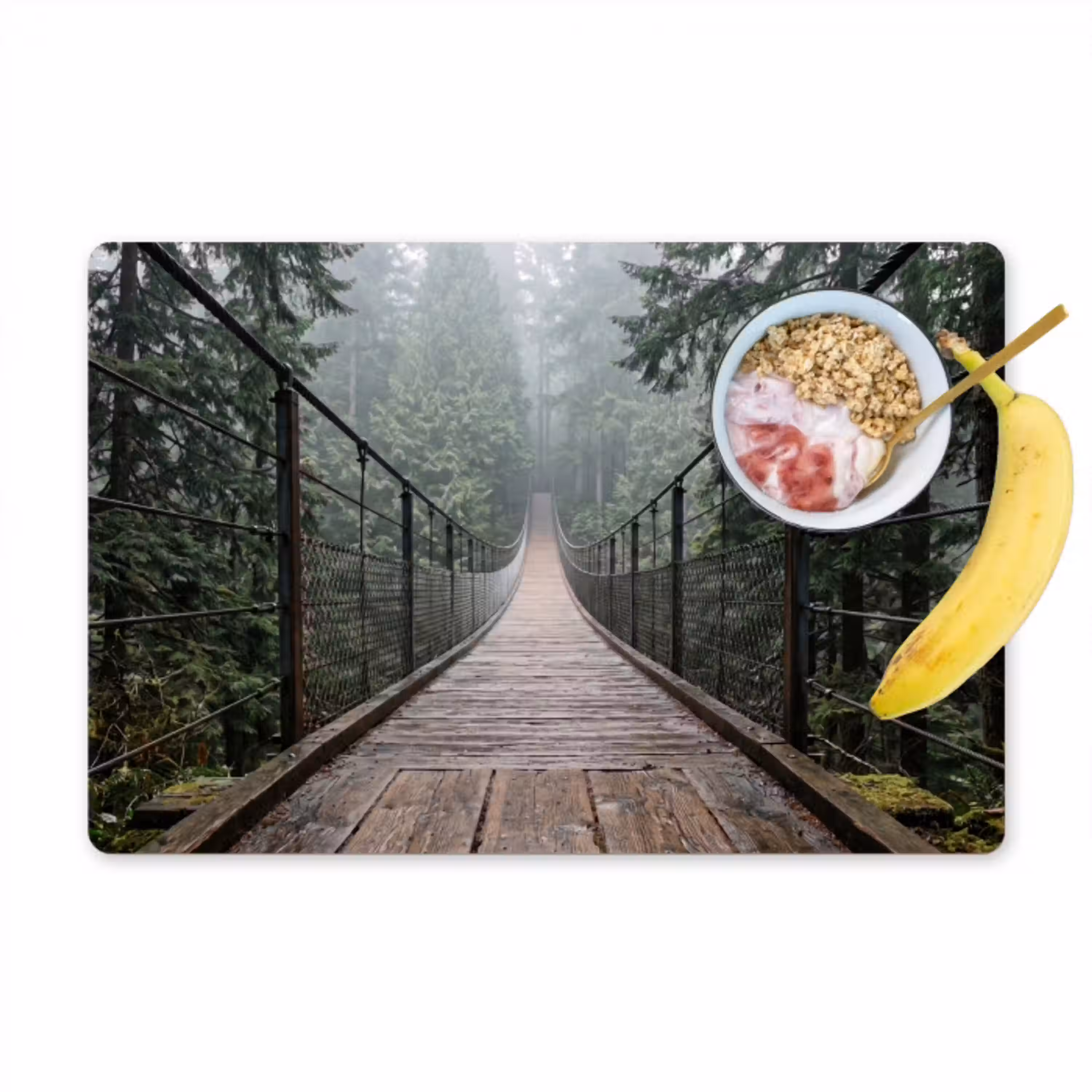 Brug - Bos - Mist - Natuur Placemat vinyl groot -zzzproduct_Kitchenyeah-website